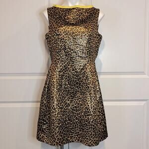 MSGM Neon Leopard Sleeveless Sheath Cocktail Dress 46/12